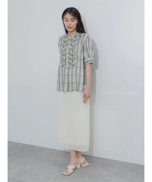 Te chichi(テチチ)の「レースプリーツナロースカート《2026 SUMMER LOOK item》(スカート・レディース・ブラック/ブルー/オフホワイト・F)」の5枚目の写真