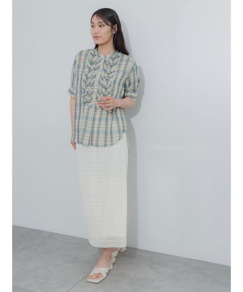 Te chichi（テチチ）の「レースプリーツナロースカート《2026 SUMMER LOOK item》（スカート・レディース・ブラック/ブルー/オフホワイト・F）」の6枚目の写真