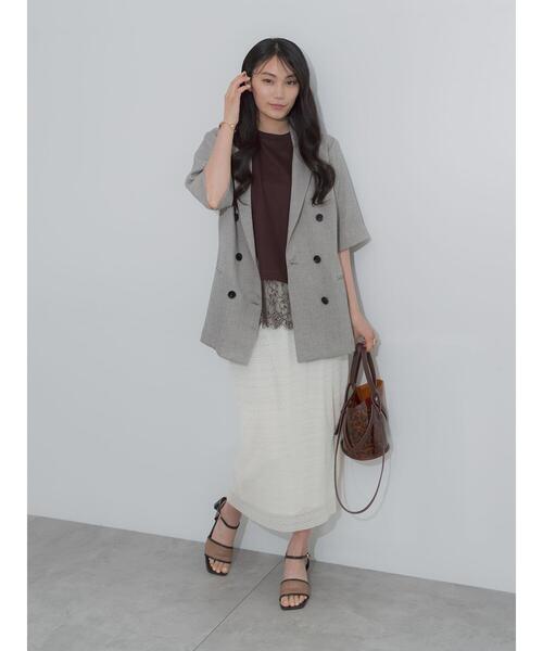 Te chichi（テチチ）の「レースプリーツナロースカート《2026 SUMMER LOOK item》（スカート・レディース・ブラック/ブルー/オフホワイト・F）」の7枚目の写真