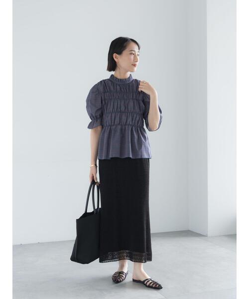 Te chichi（テチチ）の「レースプリーツナロースカート《2026 SUMMER LOOK item》（スカート・レディース・ブラック/ブルー/オフホワイト・F）」の16枚目の写真