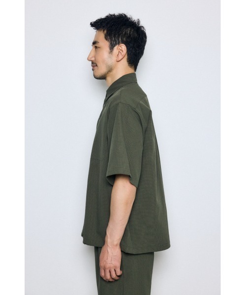 AZUL by moussy（アズールバイマウジー）の「テックジャガードアクション半袖シャツ（シャツ/ブラウス・メンズ・ブラウン/ブラック/カーキ・LARGE/MEDIUM）」の12枚目の写真
