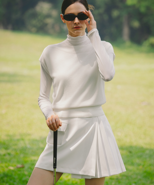 OBER GOLF(オーベルゴルフ)の「ソフトメッシュロングスリーブベーストップ(ホワイト)(Tシャツ/カットソー・レディース・ホワイト・FREE)」の6枚目の写真