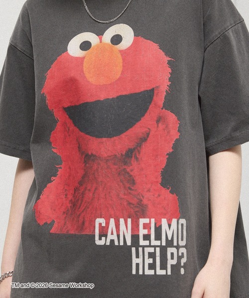SESAME STREET(セサミストリート)の「<Exclusive> Sesame Street Vintage-Washed Oversized Tee / 別注 セサミストリート ヴィンテージ加工 オーバーサイズ グラフィックTシャツ(Tシャツ/カットソー・レディース・ブラック系/ブラック/ブラック系2・L/M)」の22枚目の写真