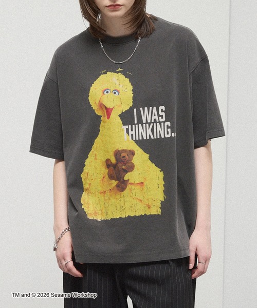 Exclusive＞ Sesame Street Vintage-Washed Oversized Tee / 別注