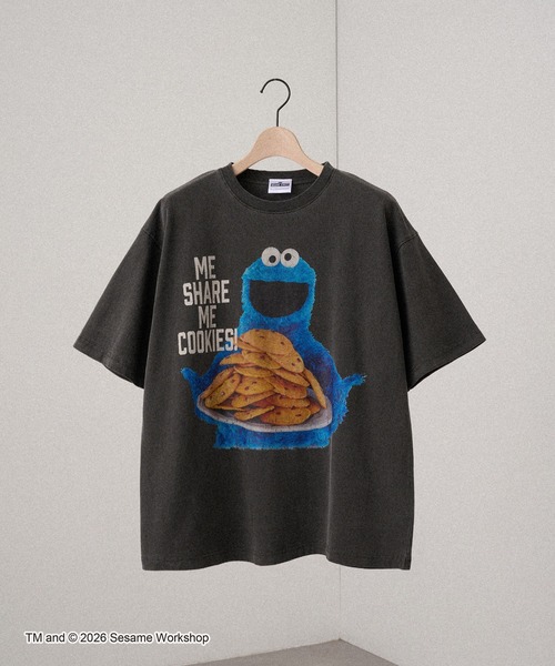 Exclusive＞ Sesame Street Vintage-Washed Oversized Tee / 別注
