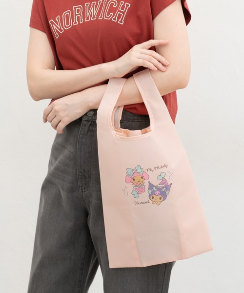 Honeys（ハニーズ）の「サンリオキャラクターズ／お弁当バッグ（エコバッグ/サブバッグ・レディース・ライトピンク/サックスブルー/ネイビー/アイボリー/ピンク・FREE）」の9枚目の写真