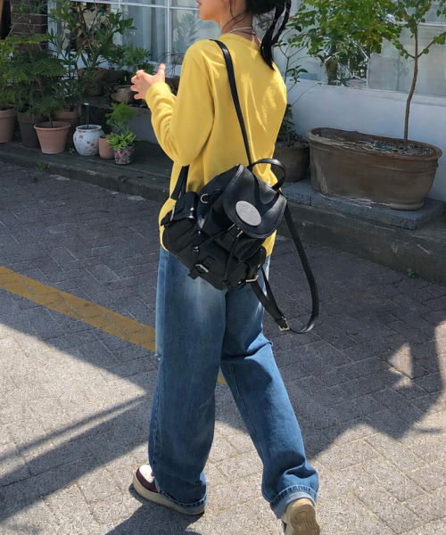 LOTSYOU（ロッツユー）の「[Leather] Nostalgia Non Twinkle Backpack BLACK（バックパック/リュック・レディース・その他・OS）」の4枚目の写真