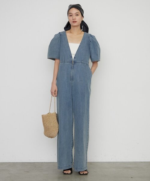 LOUNGEDRESS（ラウンジドレス）の「デニムパフオールインワン（つなぎ/オールインワン・レディース・ブルー・SMALL/MEDIUM）」の9枚目の写真