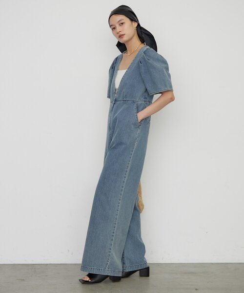 LOUNGEDRESS（ラウンジドレス）の「デニムパフオールインワン（つなぎ/オールインワン・レディース・ブルー・SMALL/MEDIUM）」の7枚目の写真