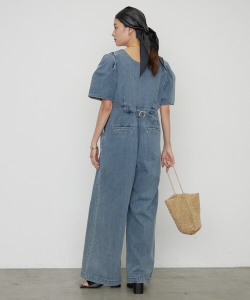 LOUNGEDRESS（ラウンジドレス）の「デニムパフオールインワン（つなぎ/オールインワン・レディース・ブルー・SMALL/MEDIUM）」の4枚目の写真