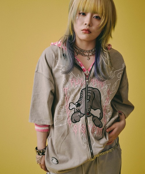 GALFY(ガルフィー)の「GALFY-ハーフ&ハーフTee(Tシャツ/カットソー・メンズ・グレー/ブラック・XL/L)」の1枚目の写真