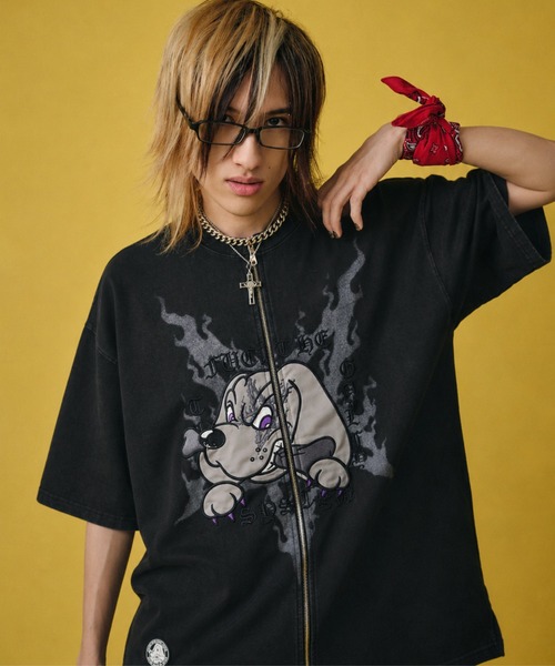 GALFY(ガルフィー)の「GALFY-ハーフ&ハーフTee(Tシャツ/カットソー・メンズ・グレー/ブラック・XL/L)」の2枚目の写真