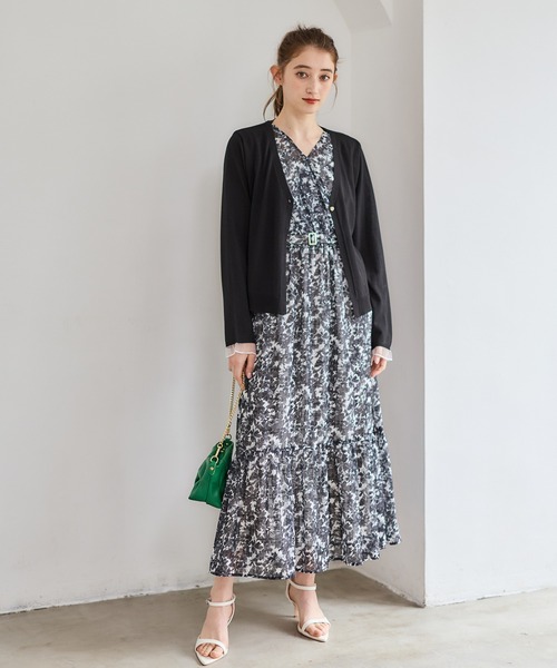 12Twelve Agenda(トゥエルブ アジェンダ)の「カシュクール花柄ロングワンピース(ワンピース・レディース・ブラック/サックスブルー・M)」の18枚目の写真