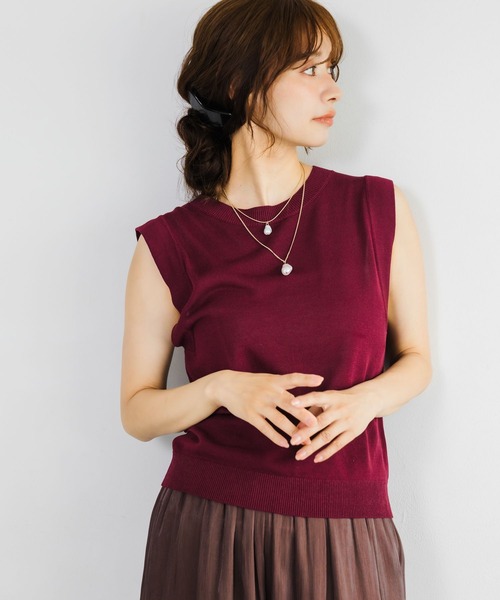 mysty woman（ミスティウーマン）の「シアーノースリニット　1047001（ニット/セーター・レディース・ブラック/オフホワイト/ボルドー・FREE）」の13枚目の写真
