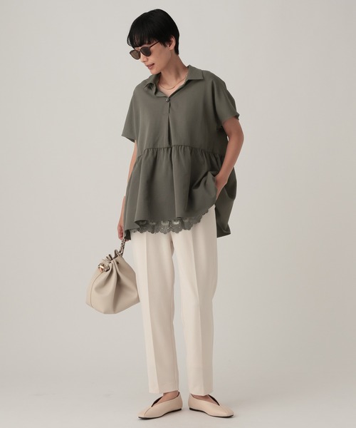 Elura(エルーラ)の「汗ジミ軽減スキッパーシャツ≪汗ジミ軽減&UVケア≫/912407(シャツ/ブラウス・レディース・オフホワイト/ネイビー/チャコールグレー/ブルー・FREE)」の15枚目の写真