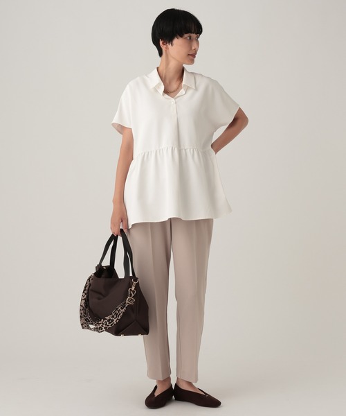 Elura(エルーラ)の「汗ジミ軽減スキッパーシャツ≪汗ジミ軽減&UVケア≫/912407(シャツ/ブラウス・レディース・オフホワイト/ネイビー/チャコールグレー/ブルー・FREE)」の11枚目の写真