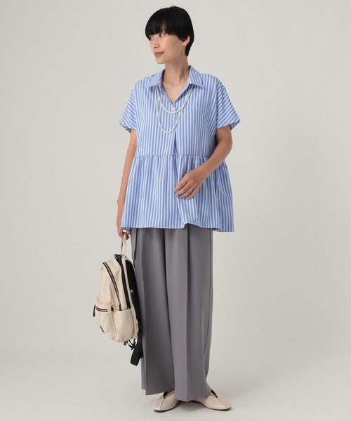 Elura(エルーラ)の「汗ジミ軽減スキッパーシャツ≪汗ジミ軽減&UVケア≫/912407(シャツ/ブラウス・レディース・オフホワイト/ネイビー/チャコールグレー/ブルー・FREE)」の20枚目の写真