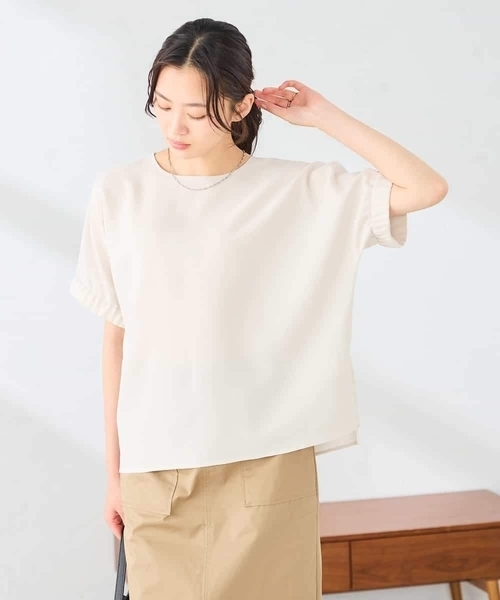 a.v.v(アーヴェヴェ)の「ドライタッチメッシュブラウス(シャツ/ブラウス・レディース・アイボリー/モカ・38/40)」の18枚目の写真