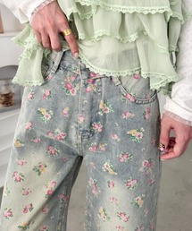 SOLLON. | フローラルフラワープリントデニムパンツ(デニムパンツ)