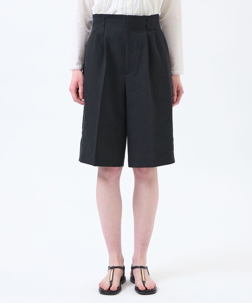 MACKINTOSH PHILOSOPHY(マッキントッシュ フィロソフィー)の「【WEB&一部店舗限定】フレックスリネンハーフパンツ(その他パンツ・レディース・ブラック・38/36)」の3枚目の写真