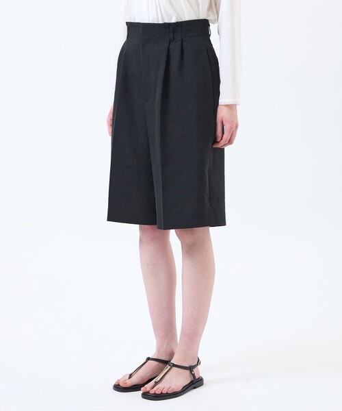 MACKINTOSH PHILOSOPHY(マッキントッシュ フィロソフィー)の「【WEB&一部店舗限定】フレックスリネンハーフパンツ(その他パンツ・レディース・ブラック・38/36)」の4枚目の写真
