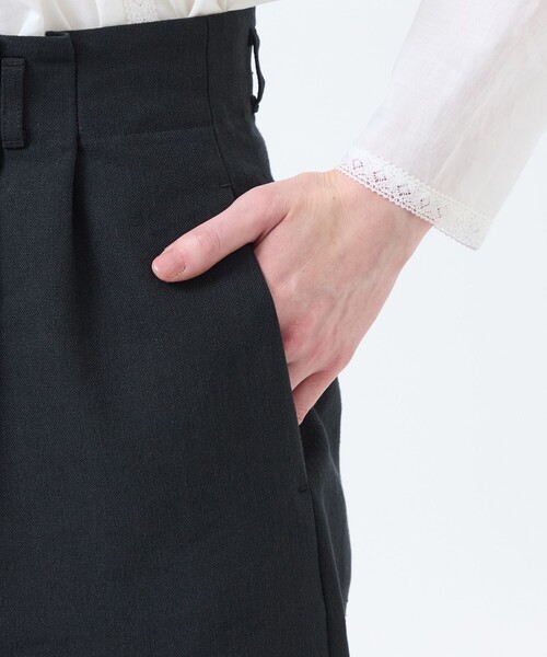 MACKINTOSH PHILOSOPHY(マッキントッシュ フィロソフィー)の「【WEB&一部店舗限定】フレックスリネンハーフパンツ(その他パンツ・レディース・ブラック・38/36)」の6枚目の写真