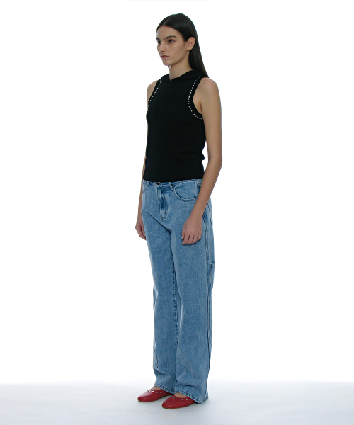 PARTIMENTO WOMEN(パルティメントウィメン)の「スタッドフードパーカーニットトップ_ブラック(ニット/セーター・レディース・その他・SMALL/MEDIUM)」の13枚目の写真