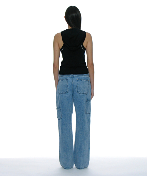 PARTIMENTO WOMEN(パルティメントウィメン)の「スタッドフードパーカーニットトップ_ブラック(ニット/セーター・レディース・その他・SMALL/MEDIUM)」の14枚目の写真