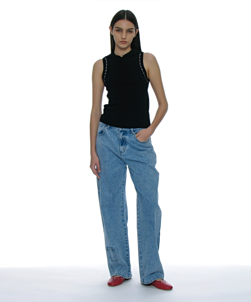 PARTIMENTO WOMEN(パルティメントウィメン)の「スタッドフードパーカーニットトップ_ブラック(ニット/セーター・レディース・その他・SMALL/MEDIUM)」の15枚目の写真