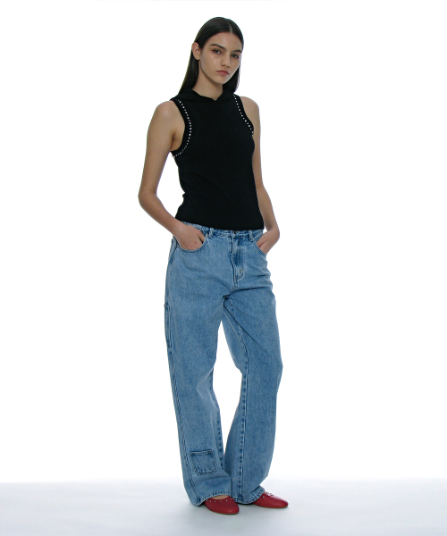 PARTIMENTO WOMEN(パルティメントウィメン)の「スタッドフードパーカーニットトップ_ブラック(ニット/セーター・レディース・その他・SMALL/MEDIUM)」の16枚目の写真
