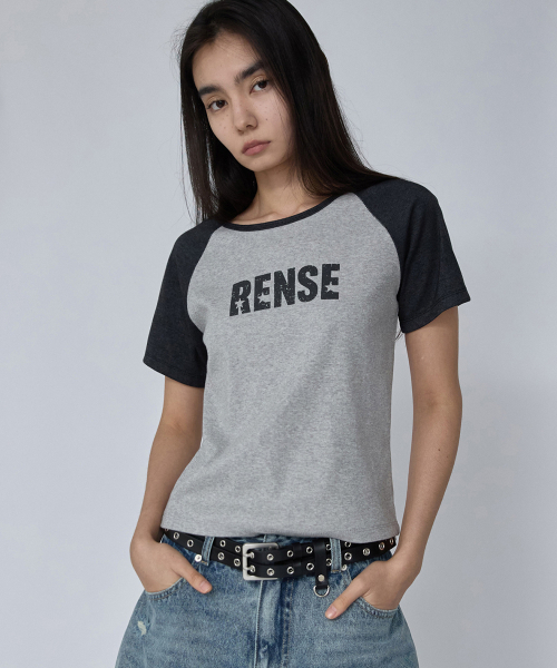 RENSE(レンセ)の「Raglan Color Block Logo Tee Charcoal(Tシャツ/カットソー・レディース・その他・OS)」の2枚目の写真