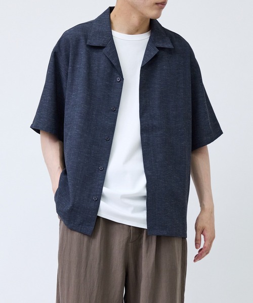 LE CERCLE par rope'(ルセルクルパーロペ)の「リネンブレンド比翼ネップシャツ(シャツ/ブラウス・メンズ・チャコールグレー/ブラック・LL/M/L)」の10枚目の写真