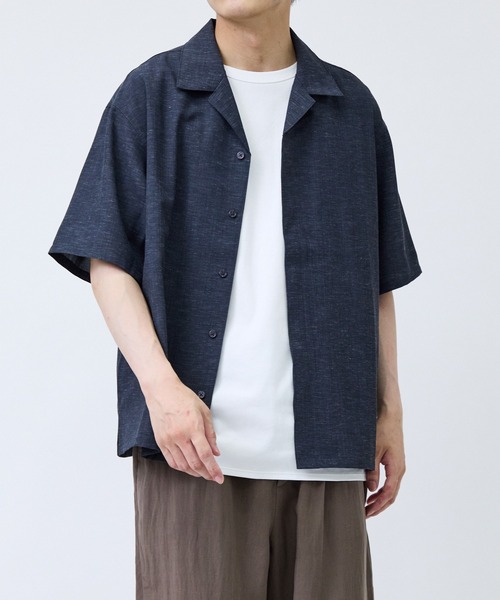 LE CERCLE par rope'(ルセルクルパーロペ)の「リネンブレンド比翼ネップシャツ(シャツ/ブラウス・メンズ・チャコールグレー/ブラック・LL/M/L)」の11枚目の写真