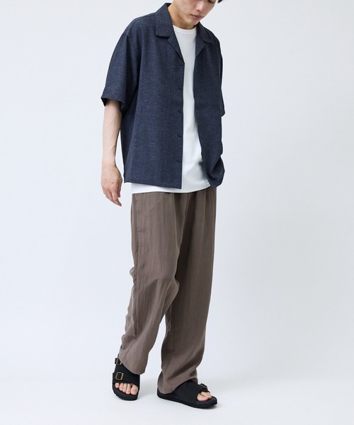 LE CERCLE par rope'(ルセルクルパーロペ)の「リネンブレンド比翼ネップシャツ(シャツ/ブラウス・メンズ・チャコールグレー/ブラック・LL/M/L)」の6枚目の写真