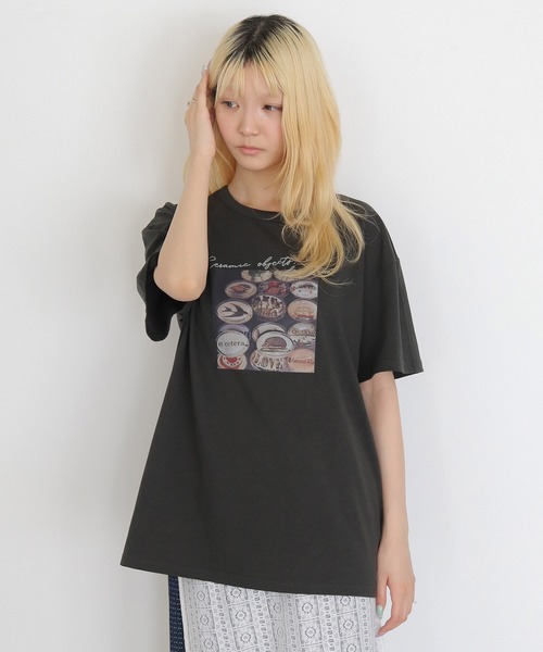 CLEIO(クレイオ)の「【CLEIO】フォトプリント オーバーサイズTシャツ PHOTO PRINT OVERSIZE TEE(Tシャツ/カットソー・レディース・チャコールグレー/オフホワイト/オートミール・FREE)」の22枚目の写真