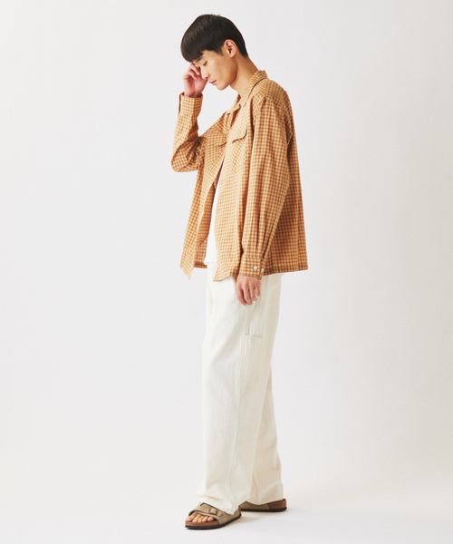JOURNAL STANDARD relume(ジャーナルスタンダード レリューム)の「ドビー ミニチェック オープンカラーシャツ(シャツ/ブラウス・メンズ・ダークグリーン/シャーベット/ダークブルー・MEDIUM/LARGE)」の21枚目の写真