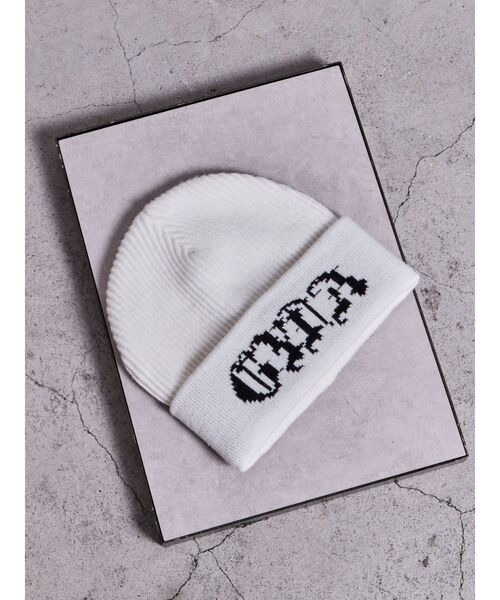 GYDA(ジェイダ)の「GYDAニットCAP(ニットキャップ/ビーニー・レディース・ブラック/オフホワイト・FREE)」の1枚目の写真