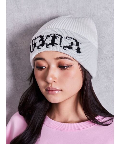 GYDA(ジェイダ)の「GYDAニットCAP(ニットキャップ/ビーニー・レディース・ブラック/オフホワイト・FREE)」の9枚目の写真