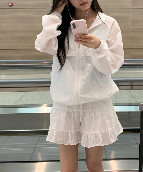 MERRYON（メリオン）の「ジェットラッフルスカート（スカート・レディース・ラベンダー/アイボリー・FREE）」の3枚目の写真