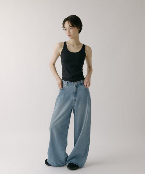 COLONY 2139(コロニートゥーワンスリーナイン)の「ワイドデニム パンツ(デニムパンツ・レディース・ブルー/サックスブルー/ネイビー・SHORT/LARGE/MEDIUM/SMALL)」の10枚目の写真