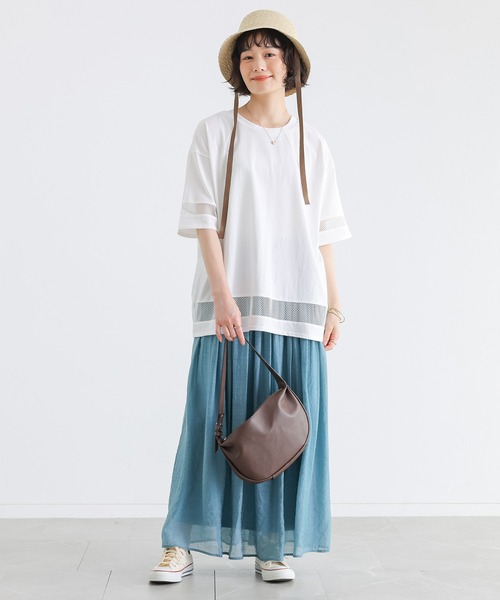 n'OrLABEL(ノアールレーベル)の「【接触冷感】ひんやり冷感メッシュ切替カットソー(Tシャツ/カットソー・レディース・オフホワイト/ブルー/ブラック・FREE)」の19枚目の写真