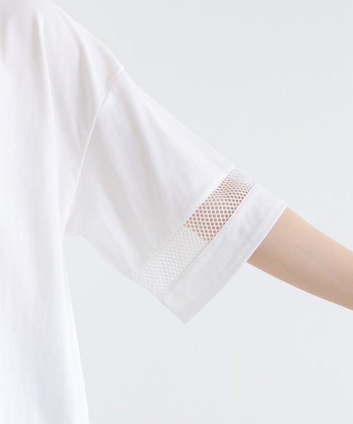 n'OrLABEL(ノアールレーベル)の「【接触冷感】ひんやり冷感メッシュ切替カットソー(Tシャツ/カットソー・レディース・オフホワイト/ブルー/ブラック・FREE)」の20枚目の写真