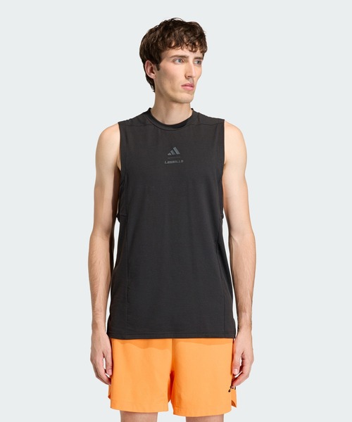 adidas(アディダス)の「Les Mills グラフィック タンクトップ / アディダス adidas(Tシャツ/カットソー・メンズ・ブラック・XX-LARGE/XX-SMALL/MEDIUM/LARGE/3XL/X-LARGE/X-SMALL/SMALL)」の1枚目の写真