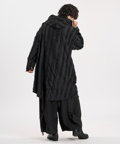 NO ID.（ノーアイディ）の「mj11794-ﾊﾞｯｸｽﾘｯﾄﾌｰﾃﾞｯﾄﾞｺｰﾄ(459006-552C)（その他アウター・メンズ・ブラック/ブラック×グレー/アイボリー・ONE SIZE）」の13枚目の写真