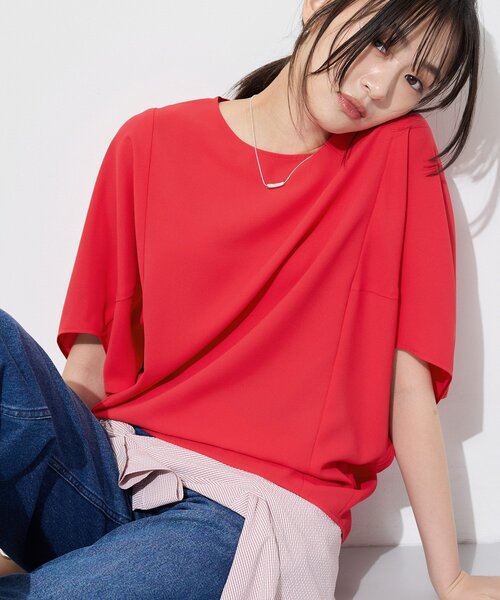 INDIVI(インディヴィ)の「【洗える/UVケア】ジョーゼットドルマンブラウス(シャツ/ブラウス・レディース・ホワイト系その他/チャコール/レッド系1・15 /13/05/38/34/19)」の5枚目の写真