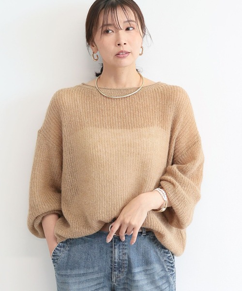 BARNYARDSTORM(バンヤードストーム)の「BARNYARDSTORM / モヘアアゼニット(ニット/セーター・レディース・グレー/ベージュ/ピンク/キャメル・FREE)」の3枚目の写真