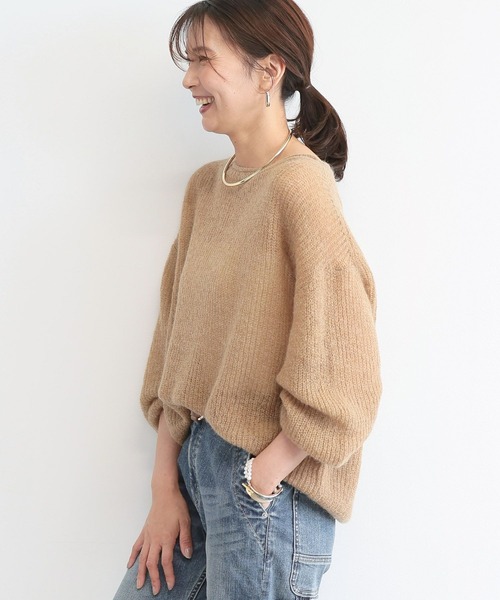 BARNYARDSTORM(バンヤードストーム)の「BARNYARDSTORM / モヘアアゼニット(ニット/セーター・レディース・グレー/ベージュ/ピンク/キャメル・FREE)」の12枚目の写真
