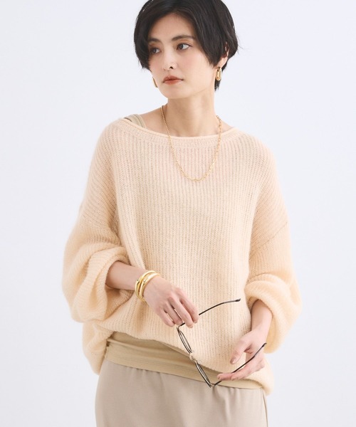 BARNYARDSTORM(バンヤードストーム)の「BARNYARDSTORM / モヘアアゼニット(ニット/セーター・レディース・グレー/ベージュ/ピンク/キャメル・FREE)」の14枚目の写真