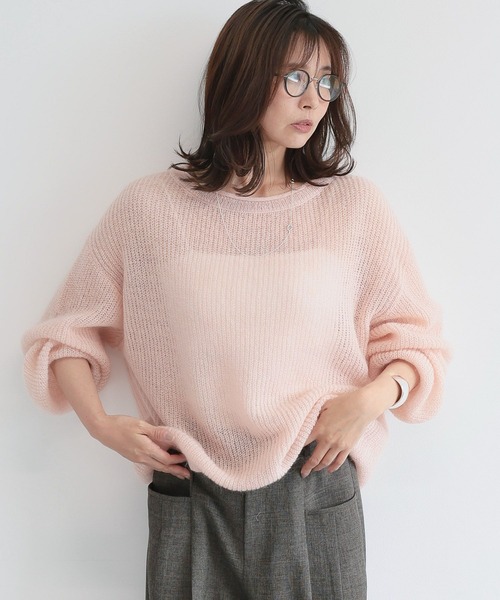 BARNYARDSTORM(バンヤードストーム)の「BARNYARDSTORM / モヘアアゼニット(ニット/セーター・レディース・グレー/ベージュ/ピンク/キャメル・FREE)」の8枚目の写真