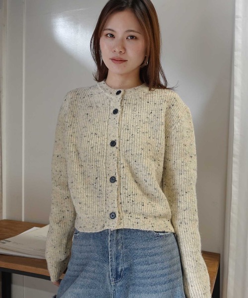 CORNERS(コーナーズ)の「ネップヤーンクルーネックカーディガン(カーディガン/ボレロ・レディース・ベージュ/アイボリー/ブラウン/ブラック・M)」の15枚目の写真